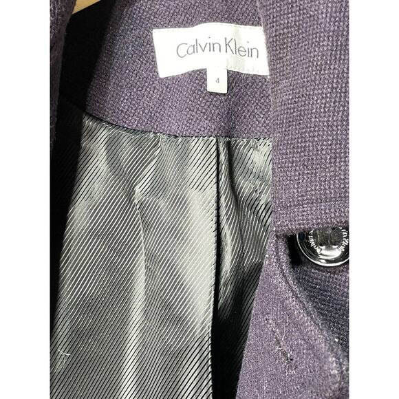Calvin Klein Wool Blend Plum Colored‎ Coat Women's Size 4 - Picture 4 of 5